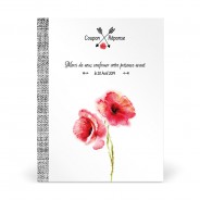 Coupon-Réponse de Mariage Thème Coquelicot