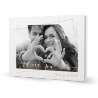 Livre photo rigide A4 paysage à couverture personnalisée « I love you »